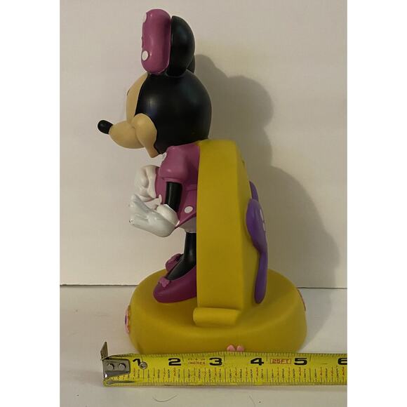 Vintage Minnie Mouse Coin Piggy Bank Plastic The Walt Disney Co 9” Pink - Picture 7 of 7